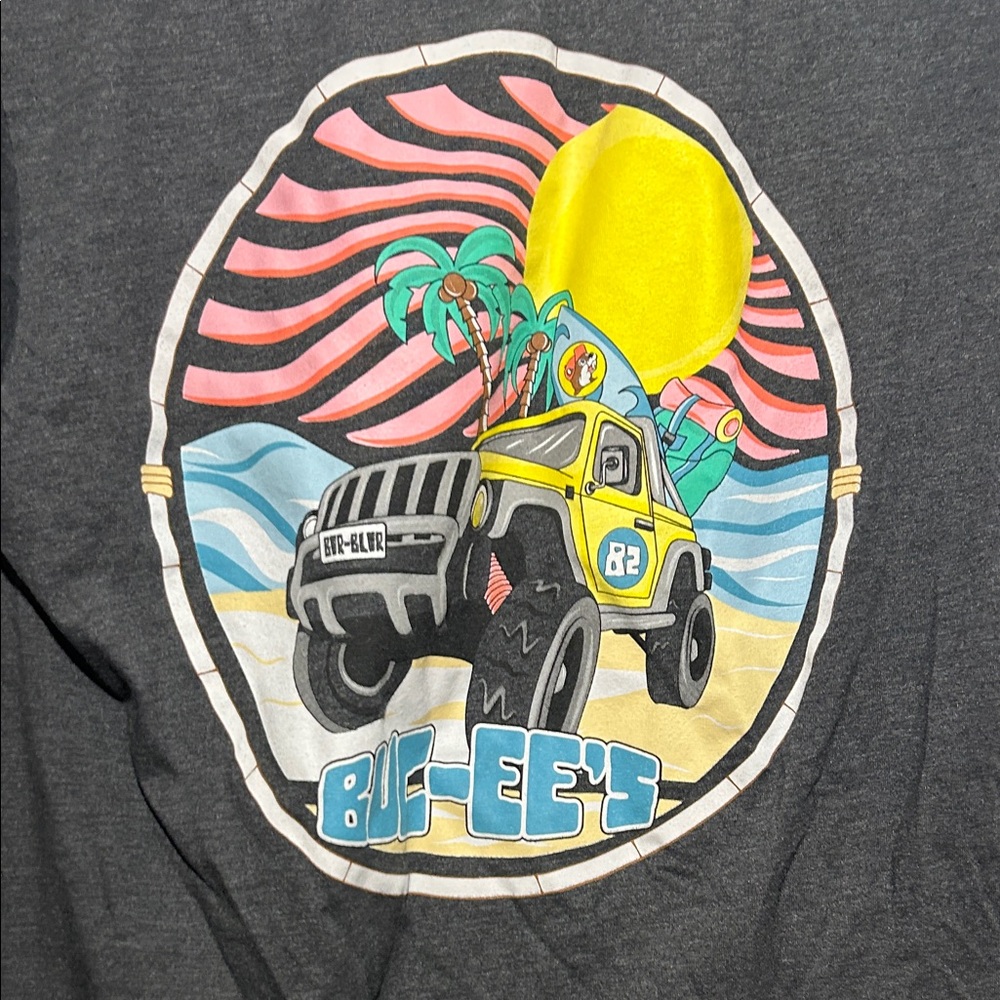 Bucees Buc Off Road  Graphic T Shirt Mens large Heather Black New